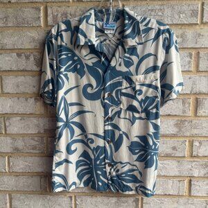 RJC Short Sleeve Button Front Tropical Hawaiian Short Sleeve Shirt Boys Size 12